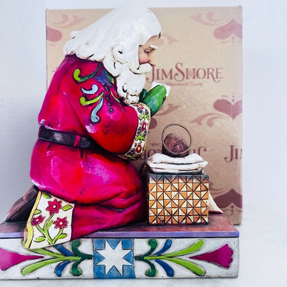 Jim Shore Heartwood Creek Santa Kneeling With Baby Jesus Prayer Faith Christian